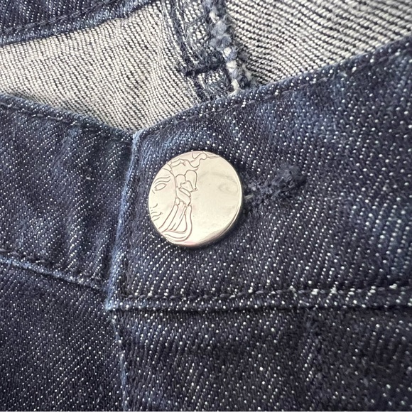 Versace jeans Medusa logo metal emblem buttons charm straight leg dark wash 💎 - Picture 5 of 16